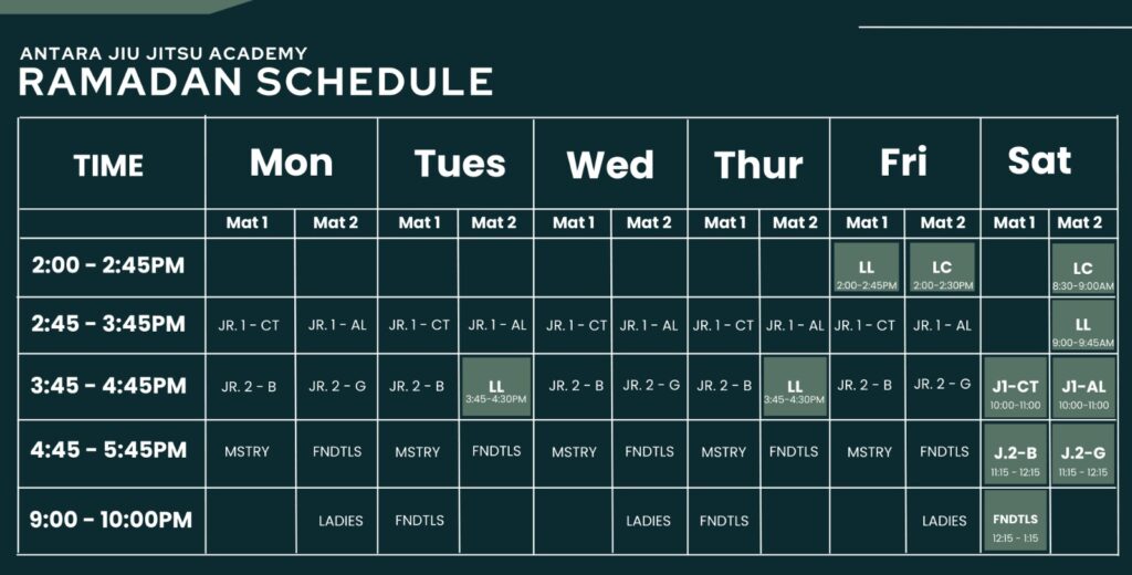 Antara Ramadan schedule